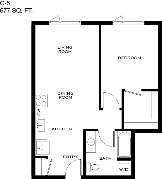 a one bedroom floorplan