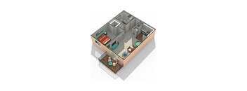 with the bedrooms and living room