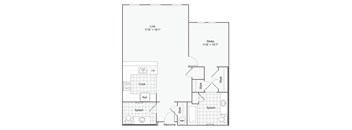 the everest floor plan  1 bedroom floor plan