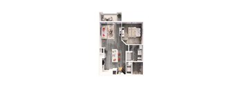 a floor plan of a studio apartment