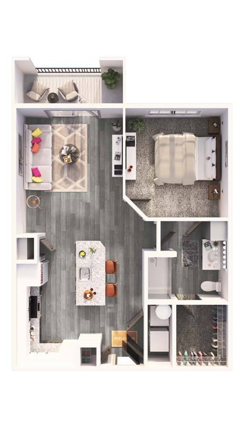 a floor plan of a studio apartment