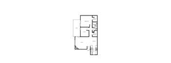 A black and white image of a floor plan for a house.