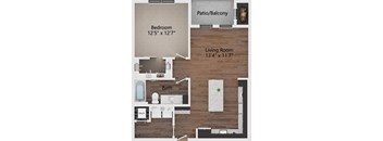 A floor plan shows a bedroom that is 12 feet 5 inches by 12 feet 7 inches.