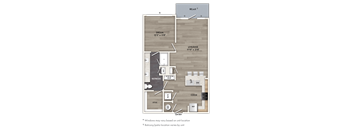 A floor plan of a house with a living room, dining room, kitchen, and bathrooms.