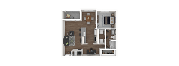 a1 floor plan  1 bedroom with 2 baths  129