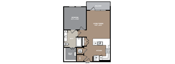 a floor plan of a living room and kitchen