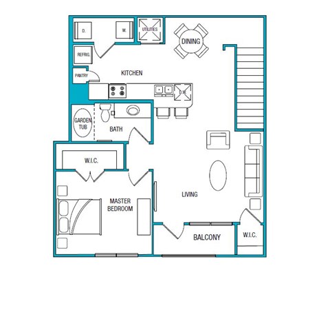 a floor plan of a residence with bedrooms and baths