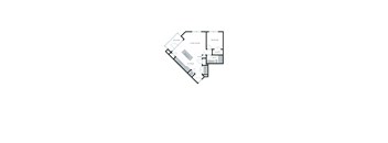 A black and white diagram of a house layout.