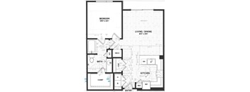 A black and white floor plan of a house with labeled rooms.