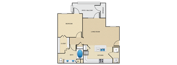 One bedroom, one bath with outdoor patio and large walk in closet