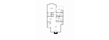 A black and white image of a floor plan for a home.