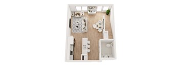 a floor plan of a studio apartment
