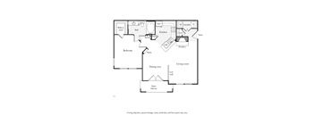 One bedroom, one bath with dining room and private patio