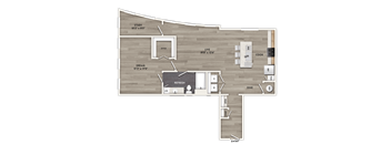 A floor plan of a house with a study, living room, dining room, kitchen, and bathrooms.