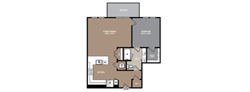 a floor plan of a living room and a bedroom