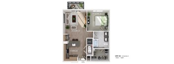 the outlook  unit a1  1 bedroom floor plan
