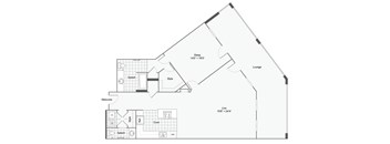 a floor plan of a house with a bedroom and a living room
