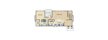 One bedroom, one bath with outdoor patio and large walk in closet