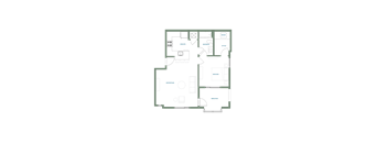 A floor plan of a house with labeled rooms.