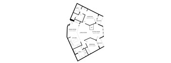 A black and white image of a floor plan for a house.