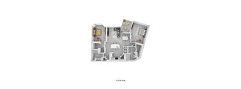 A floor plan of a house with labeled rooms.
