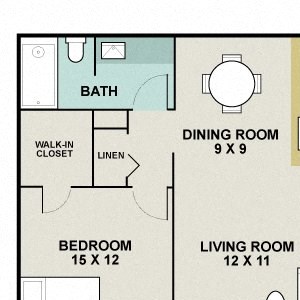 Appaloosa Floorplan - 1 bed, 1 bath, 844 square feet. Appaloosa Floorplan - 1 bed, 1 bath, 844 square feet.