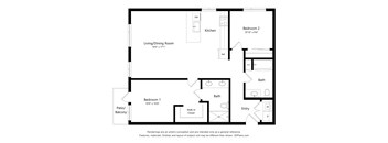 A black and white image of a floor plan for a home.