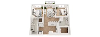 a floor plan of a 2 bedroom apartment