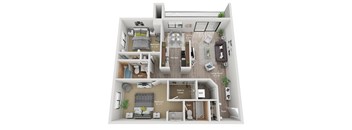 a floor plan of a 3 bedroom apartment at Central Park East in Arlington Heights, IL