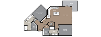 the?? floor plan of a three story floor plan with an l shaped layout