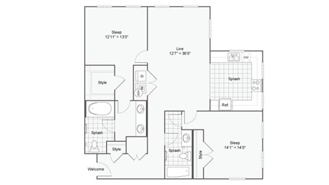the 2021 floor plan of the apartments