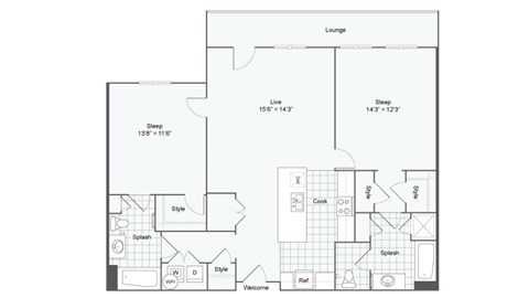 the eclipse floor plan 1143 16th and 17th floor