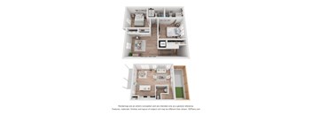 2 bedroom 2 bath townhome with loft and yard
