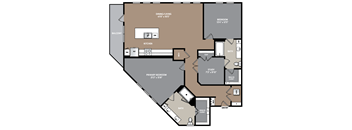 a floor plan of a two story floor plan with a bedroom and a living room
