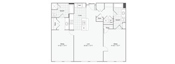 the everest floor plan  1 bedroom floor plan