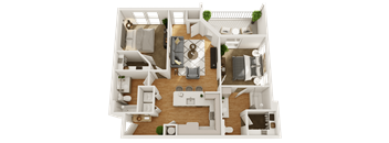 a floor plan of a 3 bedroom apartment