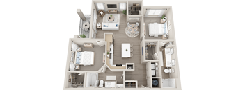 a floor plan of a house with a bedroom and a living room