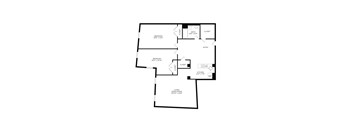 a floor plan of a home with two bedrooms and two bathrooms