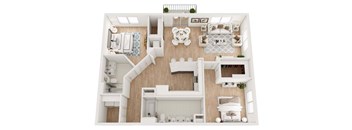 a floor plan of a bedroom apartment