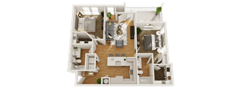 a floor plan of a 3 bedroom apartment