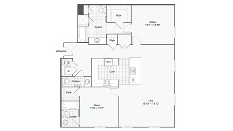 the eclipse floor plan 11  north side  460 sq ft
