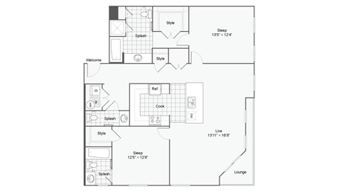 the eclipse floor plan 11  north side  460 sq ft