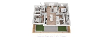 Two bedroom two bath home with hardwood style floors and open floor plan
