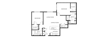 a floor plan of a house with a bedroom and a living room