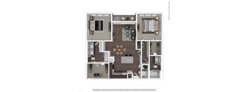 A floor plan of a house with a kitchen, living room, and dining area.
