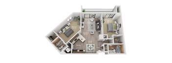 a floor plan of a 1 bedroom apartment at Central Park East in Arlington Heights, IL