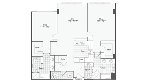 the eclipse plan 1135 floor plan  apartments