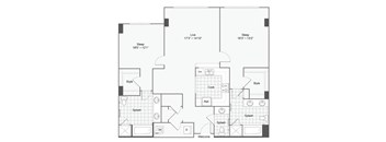 the eclipse plan 1135 floor plan  northwest apartments  670 sq ft
