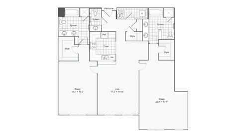 the eclipse floor plan 11  north side  460 sq ft