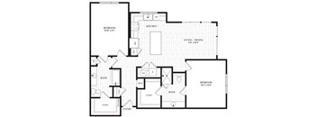 A black and white image of a floor plan for a house.